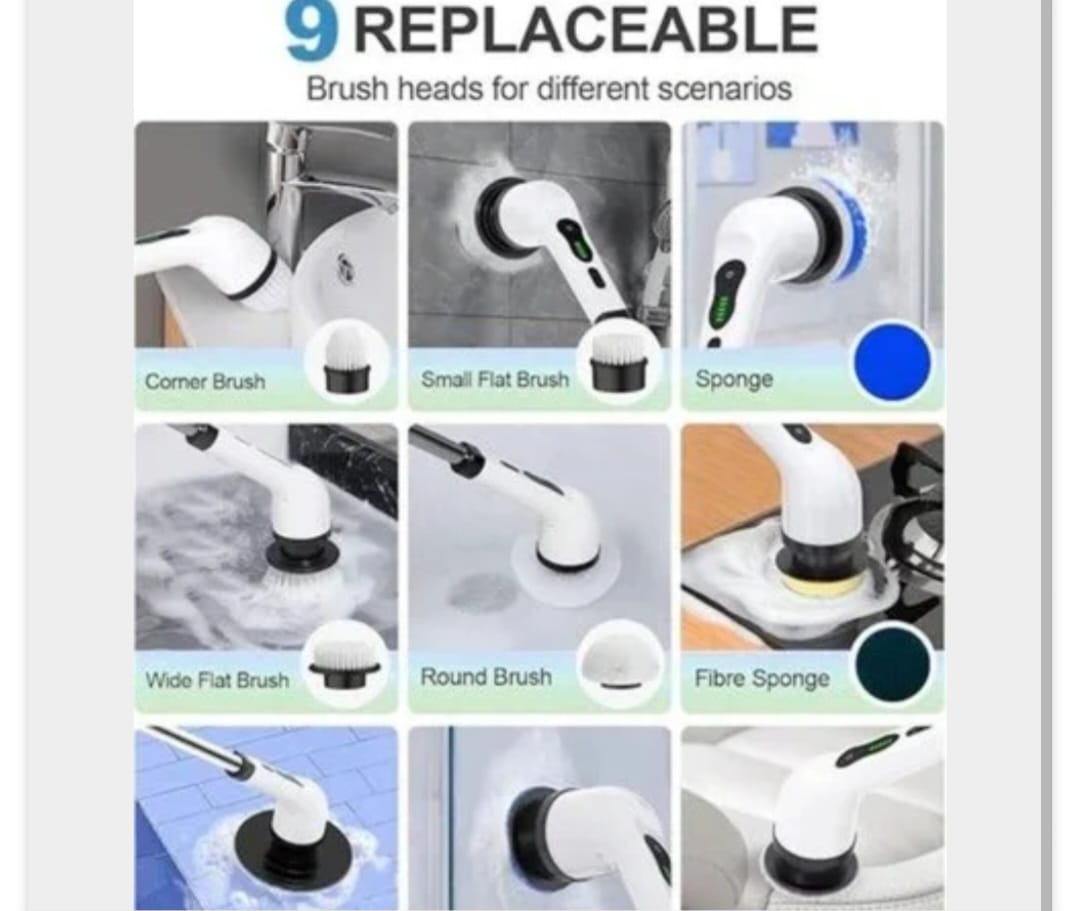 9 In 1 Cordless Electric Spin Scrubber Electric Cleaning Brush